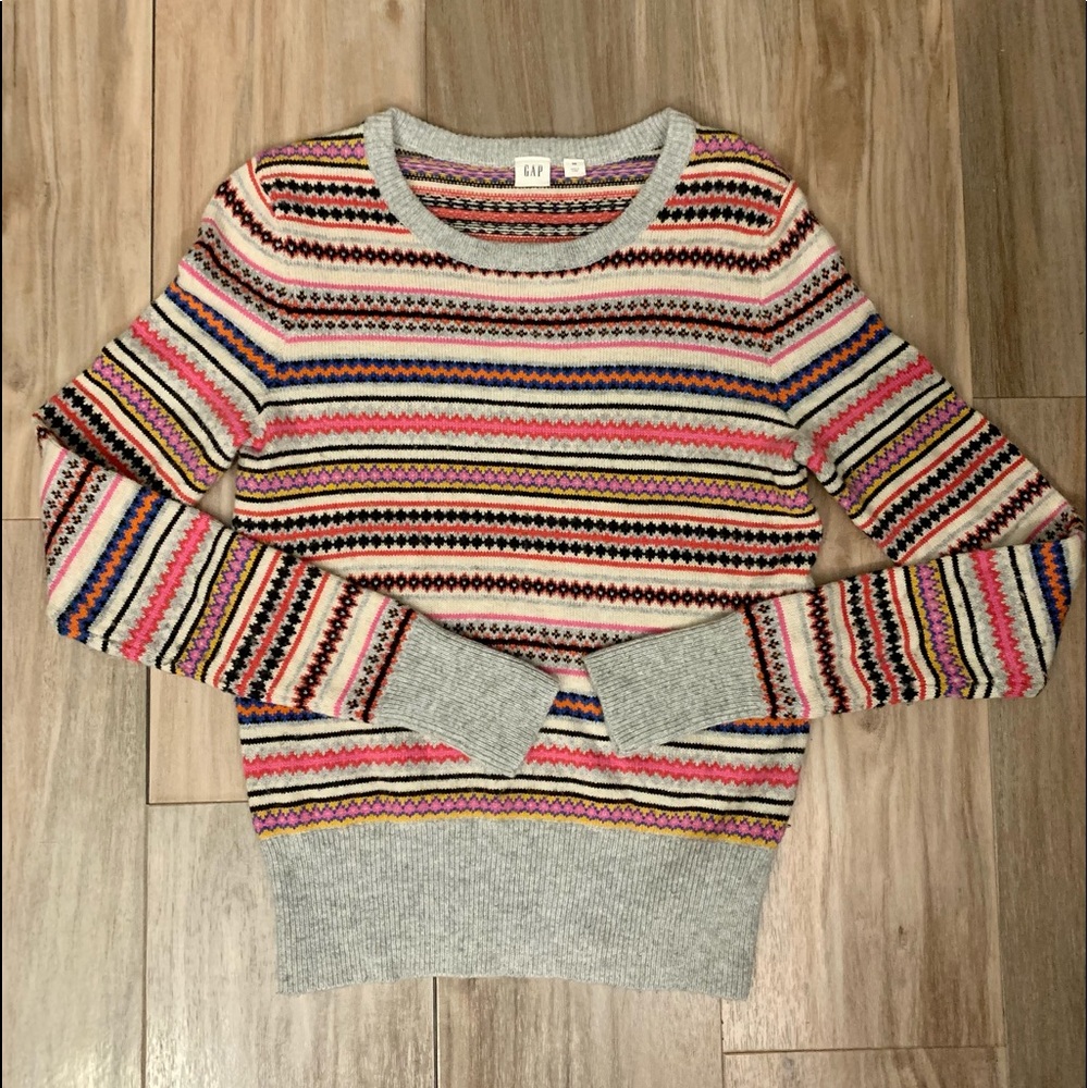 Women’s GAP Fairisle Crewneck Sweater Size XS